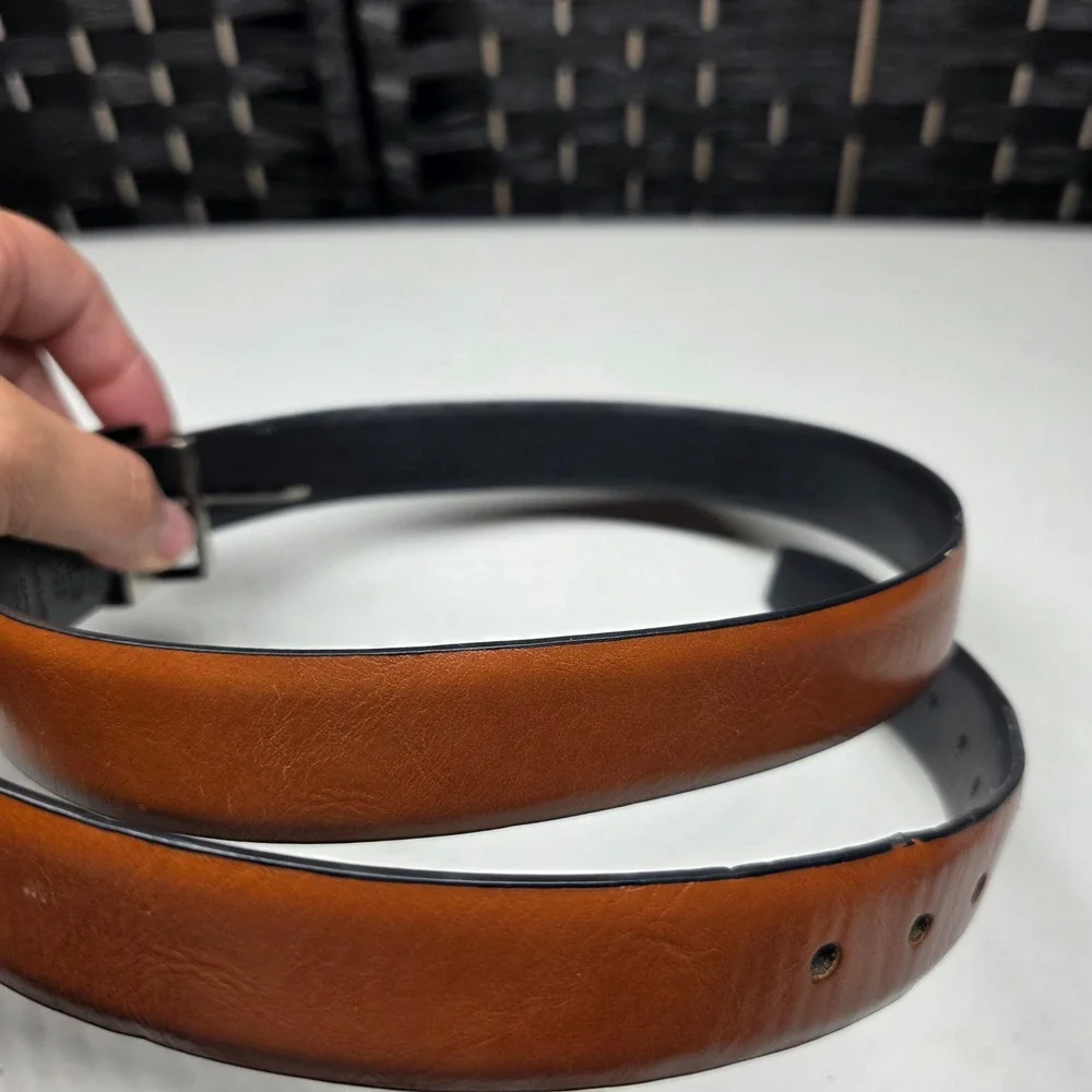 Chaps Mens Reversible Belt XL 34-36 Brown Black Gunmetal Buckle 12CH0114